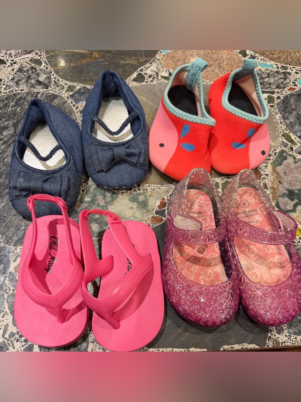 4 pairs of girls shoes size 3 and size 4